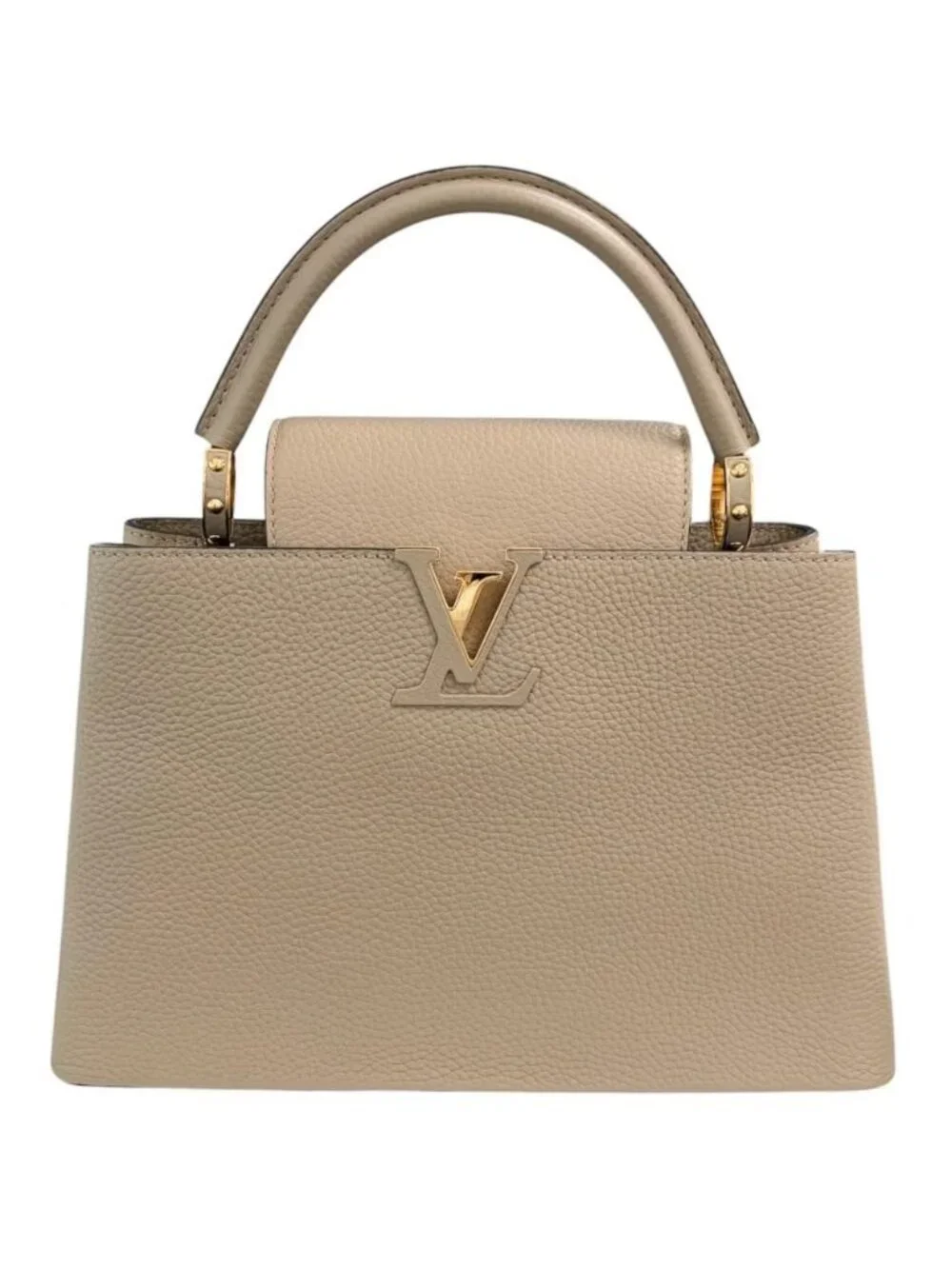 Louis Vuitton 2-Way Capucines PM Handbag Shoulder Bag Leather Beige Gold Vintage